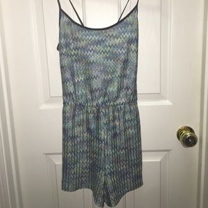 Forever 21 blue and green romper
